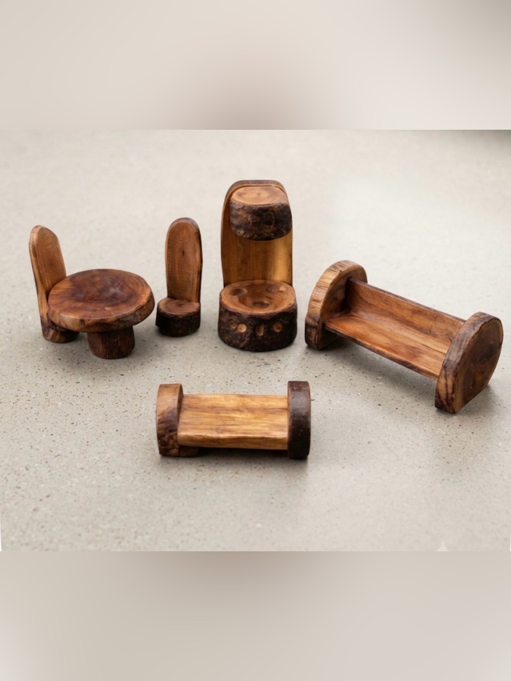Tree Blocks Waldorf Wooden Dollhouse Furniture 6pc